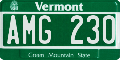 VT license plate AMG230