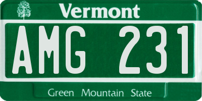 VT license plate AMG231
