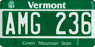 VT license plate AMG236