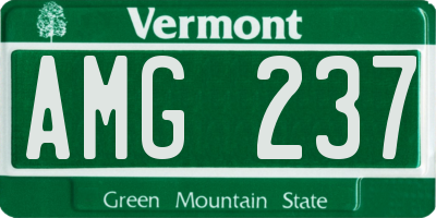 VT license plate AMG237