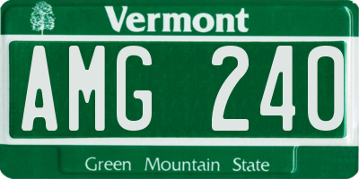 VT license plate AMG240