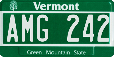VT license plate AMG242
