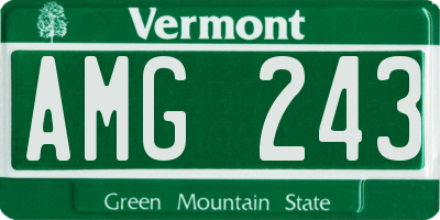VT license plate AMG243