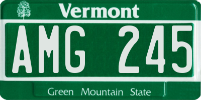 VT license plate AMG245