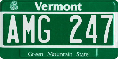 VT license plate AMG247