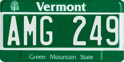 VT license plate AMG249