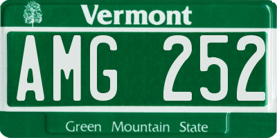VT license plate AMG252