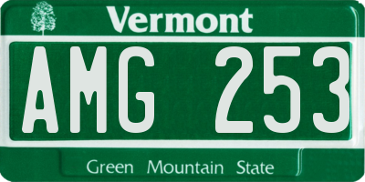 VT license plate AMG253