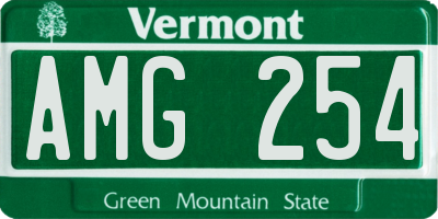 VT license plate AMG254