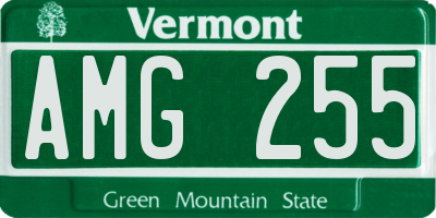 VT license plate AMG255