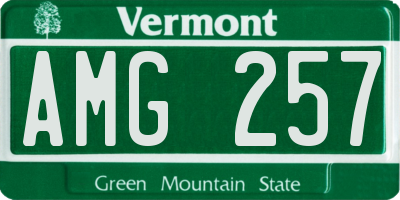 VT license plate AMG257
