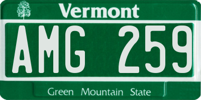VT license plate AMG259