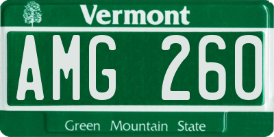 VT license plate AMG260