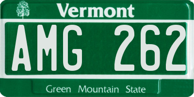 VT license plate AMG262