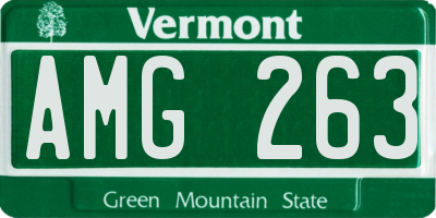VT license plate AMG263