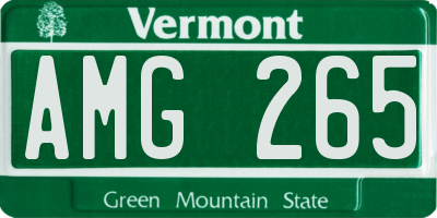 VT license plate AMG265