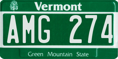 VT license plate AMG274