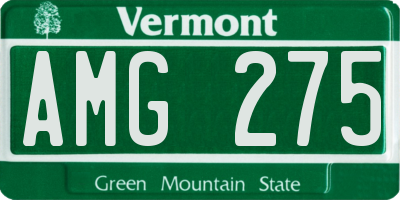 VT license plate AMG275