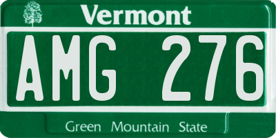 VT license plate AMG276