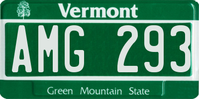 VT license plate AMG293