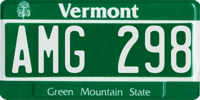 VT license plate AMG298