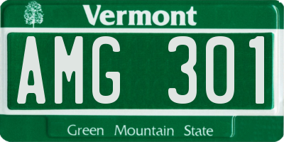 VT license plate AMG301