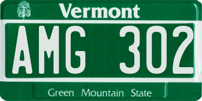 VT license plate AMG302