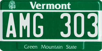 VT license plate AMG303
