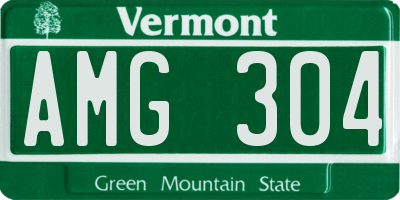 VT license plate AMG304