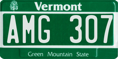 VT license plate AMG307