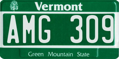 VT license plate AMG309