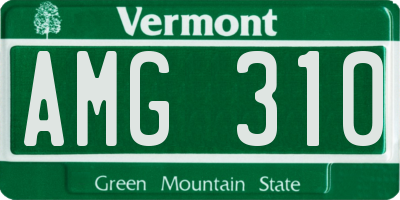 VT license plate AMG310