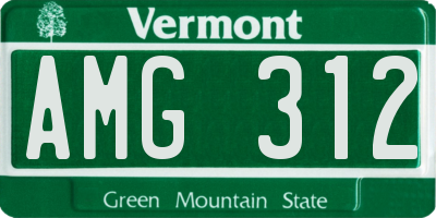 VT license plate AMG312
