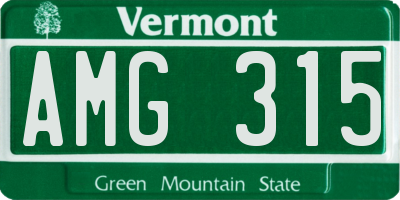 VT license plate AMG315