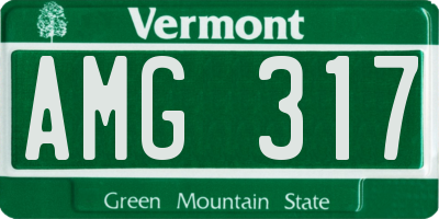 VT license plate AMG317