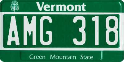 VT license plate AMG318