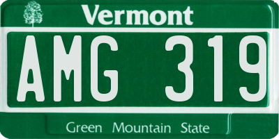 VT license plate AMG319