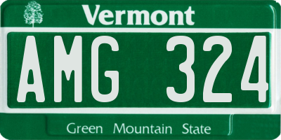 VT license plate AMG324