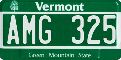 VT license plate AMG325