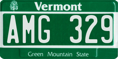VT license plate AMG329