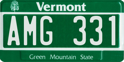 VT license plate AMG331