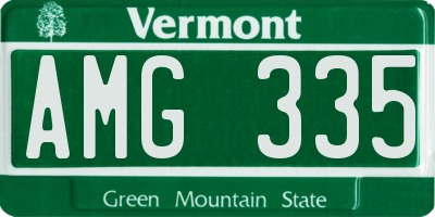 VT license plate AMG335