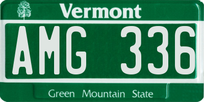 VT license plate AMG336