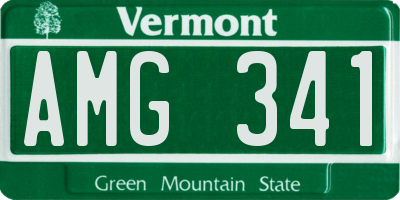 VT license plate AMG341