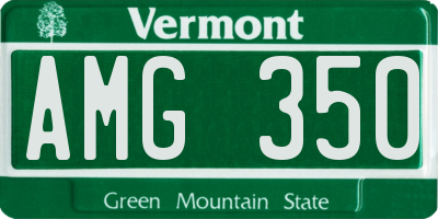 VT license plate AMG350