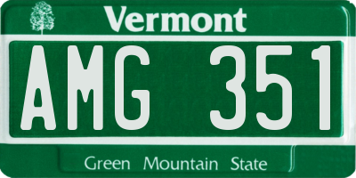 VT license plate AMG351