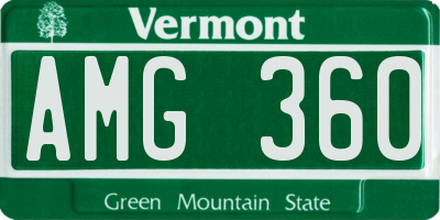 VT license plate AMG360