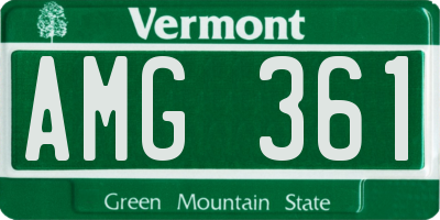 VT license plate AMG361