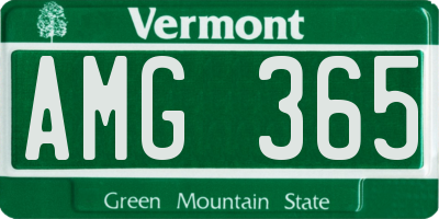 VT license plate AMG365