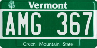 VT license plate AMG367